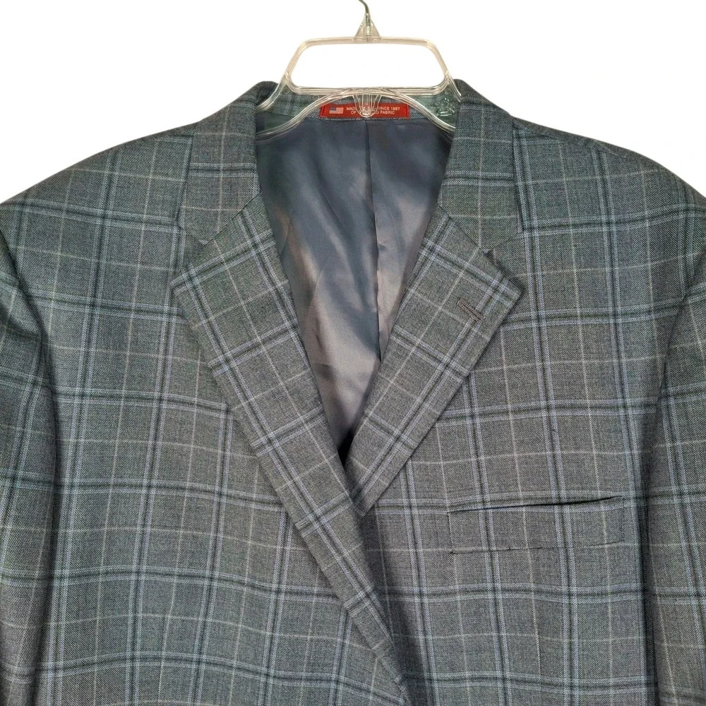 Lauren Ralph Lauren Suit Jacket Men's 46L Plaid Silk‎ Wool Sport Coat New